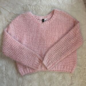 H&M DIVIDED Pink Fuzzy Sweater Size Small